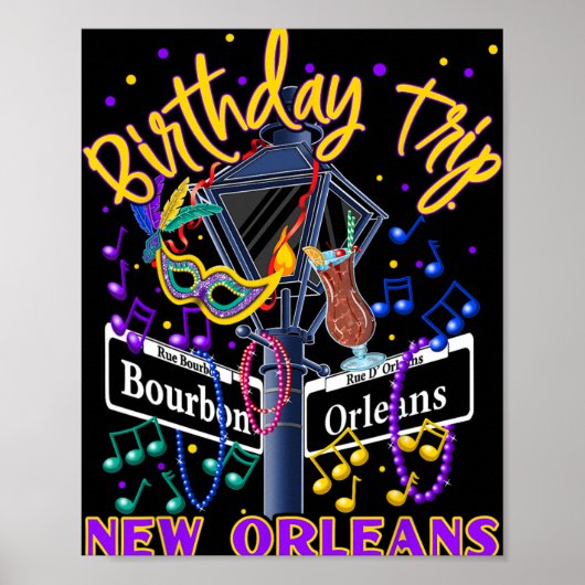 New Orleans Birthday Trip French Quarter Girls Tri ポスター (正面)