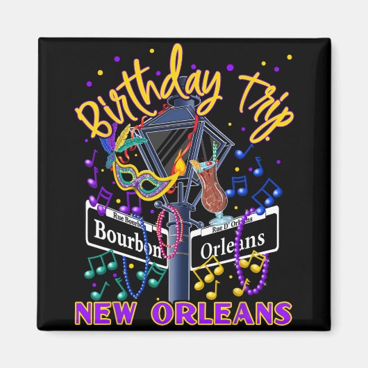 New Orleans Birthday Trip French Quarter Girls Tri マグネット (正面)