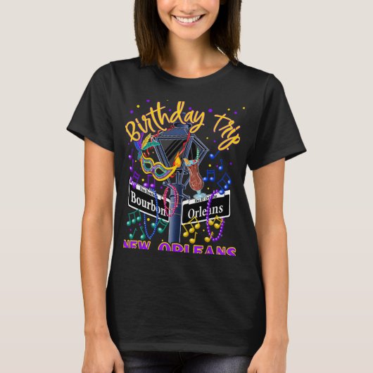 New Orleans Birthday Trip French Quarter Girls Tri Tシャツ (正面)