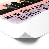 New Orleans City Skyline Latitude and Longitude ポスター (角)