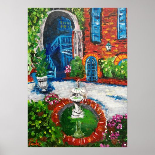 NEW ORLEANS COURTYARD 20" x 28"アートポスター ポスター (正面)