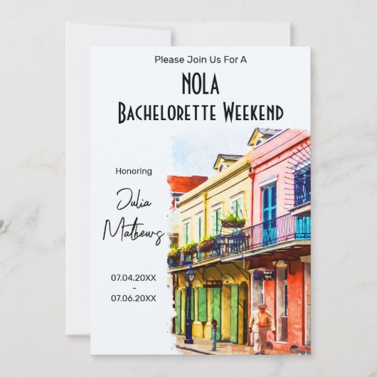 New Orleans Destination Bachelorette Weekend 招待状 (正面)
