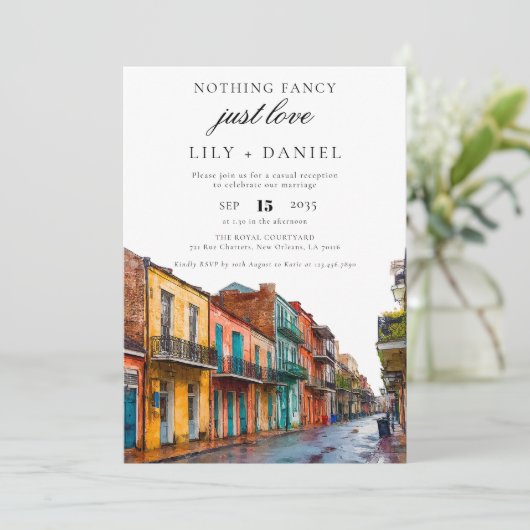 New Orleans Elopement Wedding Reception 招待状 (スタンド正面)