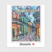 New Orleans French Quarter Van Gogh Style Travel シール (シート)