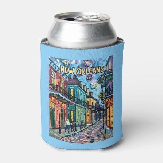 New Orleans French Quarter Van Gogh Style Travel 缶クーラー (缶正面)