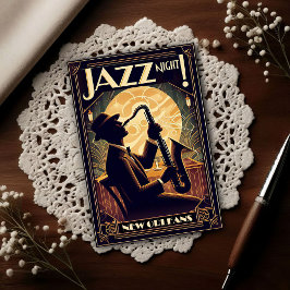 New Orleans Jazz Night – Vintage Art  ポストカード
