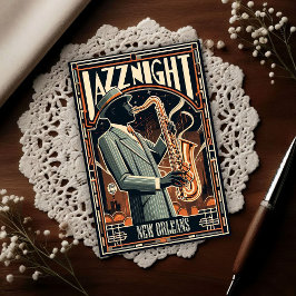 New Orleans Jazz Night – Vintage Art  ポストカード