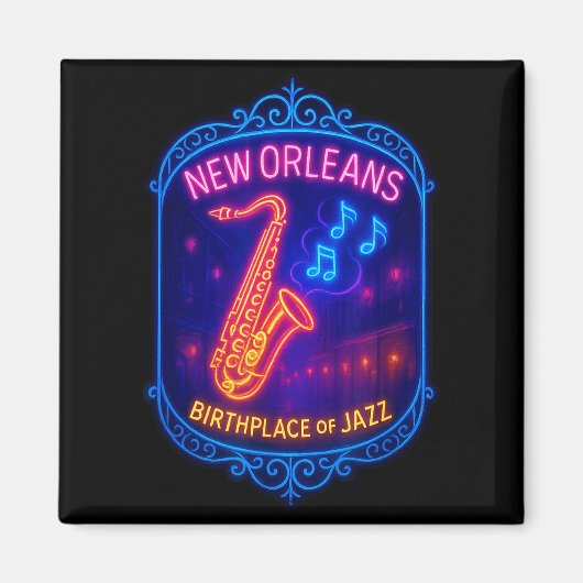 New Orleans, Louisiana, Birthplace Of Jazz  マグネット (正面)