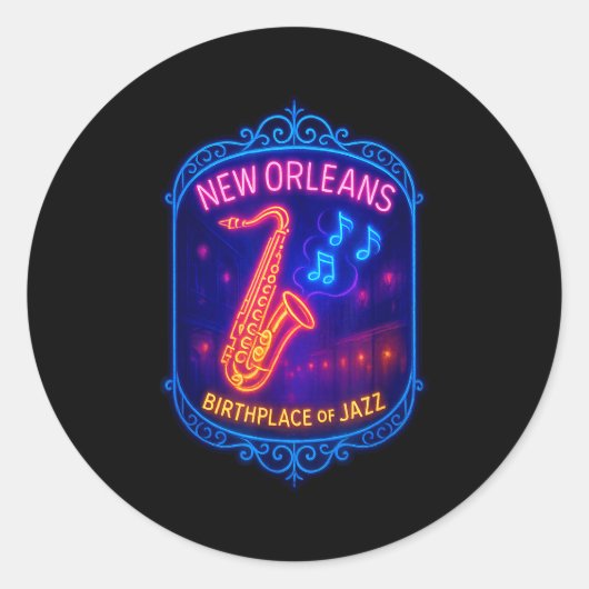 New Orleans, Louisiana, Birthplace Of Jazz  ラウンドシール (正面)
