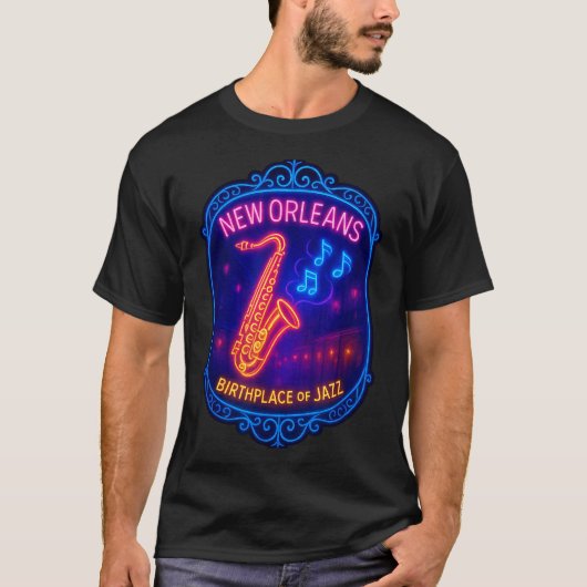 New Orleans, Louisiana, Birthplace Of Jazz  Tシャツ (正面)