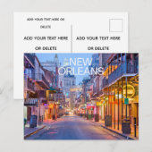 New Orleans Louisiana Bourbon Street Night ポストカード (正面/裏面)