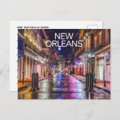 New Orleans Louisiana Colorful City Night ポストカード (正面/裏面)