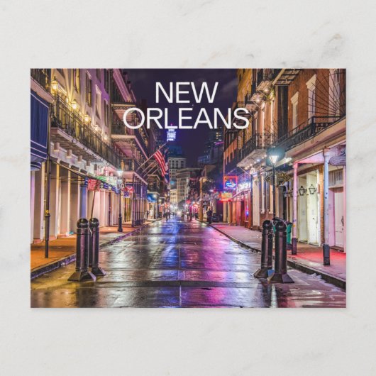 New Orleans Louisiana Colorful City Night ポストカード (正面)