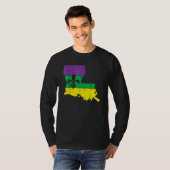 New Orleans Louisiana Map Jester Funny Mardi Gras  Tシャツ (正面フル)