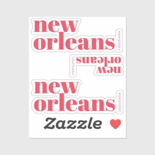 New Orleans Louisiana typography  シール (シート)