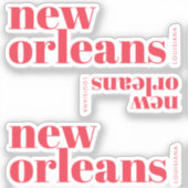 New Orleans Louisiana typography  シール (正面)