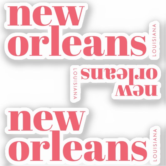 New Orleans Louisiana typography  シール (正面)