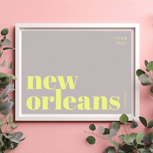 New Orleans Louisiana typography  ポスター