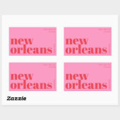 New Orleans Louisiana typography  長方形シール (シート)