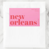 New Orleans Louisiana typography  長方形シール (バッグ)