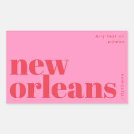 New Orleans Louisiana typography  長方形シール