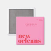 New Orleans Louisiana typography party マグネット (正面/裏面)