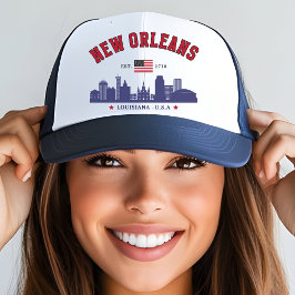 New Orleans Louisiana Vintage Skyline Hat キャップ