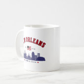 New Orleans Louisiana Vintage Skyline Mug コーヒーマグカップ (正面左)
