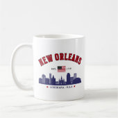 New Orleans Louisiana Vintage Skyline Mug コーヒーマグカップ (左)