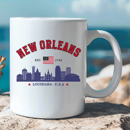 New Orleans Louisiana Vintage Skyline Mug コーヒーマグカップ