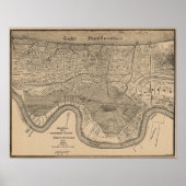 New Orleans MAp 1849 ポスター (正面)