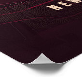 New Orleans Map Ruby NOLA Wallart Poster Gift ポスター (角)