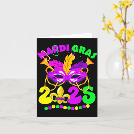 New Orleans Mardi Gras 2025 Funny Fleur De Lis New カード (黄色い花)
