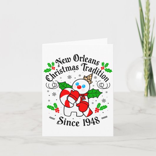 New Orleans Mr Bingle Christmas Tradition Snowman  カード (正面)