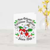 New Orleans Mr Bingle Christmas Tradition Snowman  カード (黄色い花)