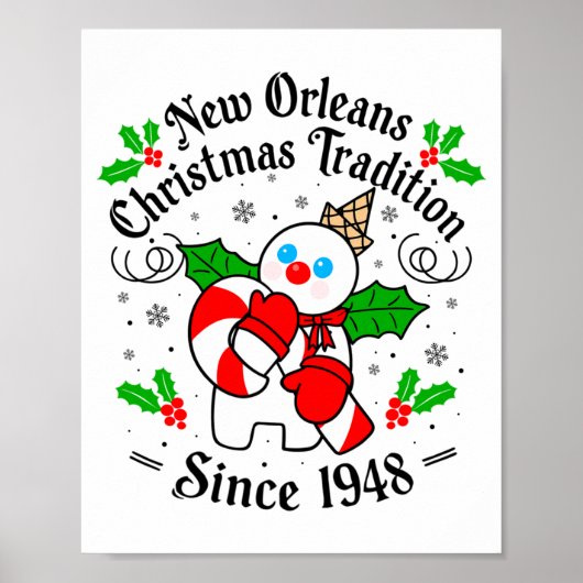 New Orleans Mr Bingle Christmas Tradition Snowman  ポスター (正面)