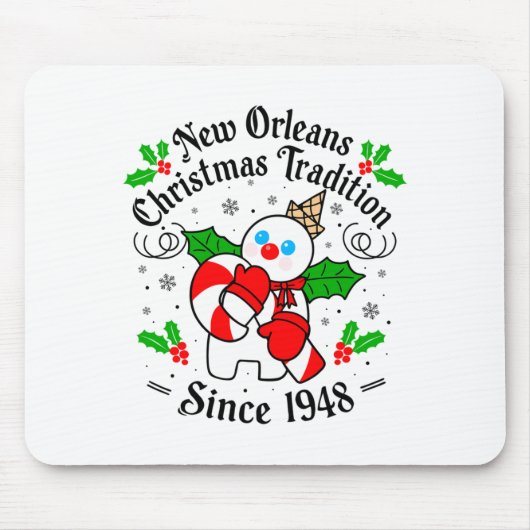 New Orleans Mr Bingle Christmas Tradition Snowman  マウスパッド (正面)
