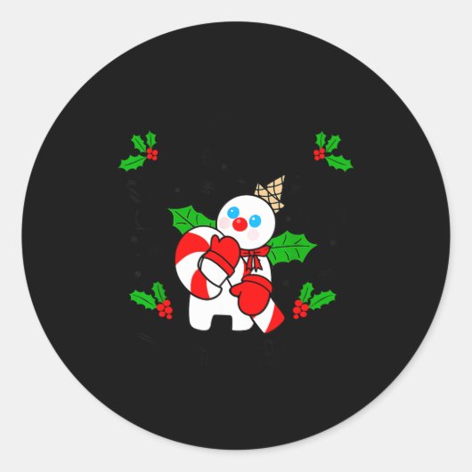 New Orleans Mr Bingle Christmas Tradition Snowman  ラウンドシール (正面)