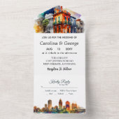 New Orleans Nola Louisiana – 水彩RSVP オールインワン招待状 (内側)