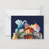 New Orleans Nola Louisiana – 水彩RSVP ノートカード (裏面)