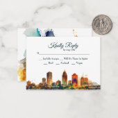 New Orleans Nola Louisiana – 水彩RSVP ノートカード (正面/裏面インサイチュ)