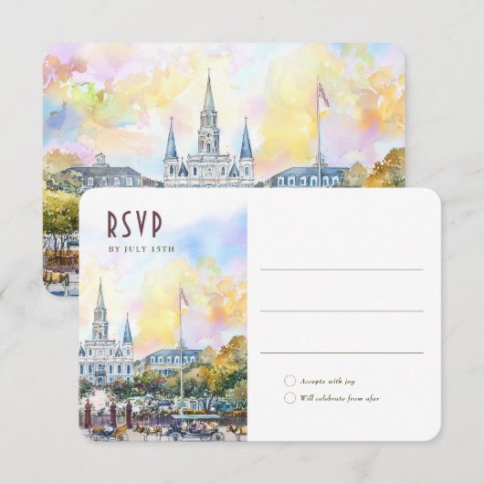 New Orleans RSVP Wedding Insert Destination 招待状 (正面/裏面)
