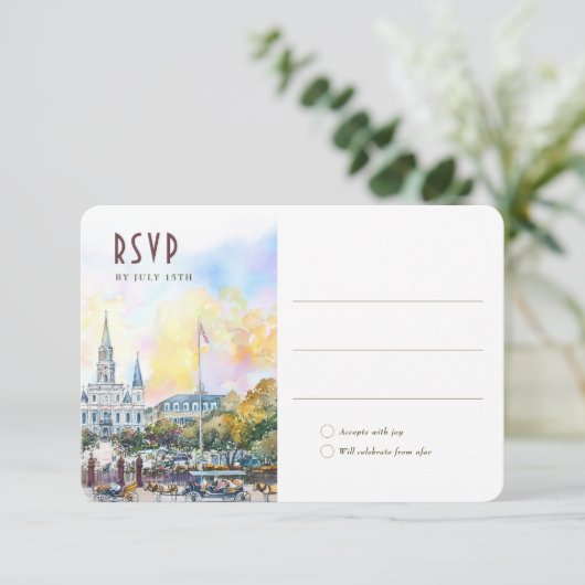 New Orleans RSVP Wedding Insert Destination 招待状 (スタンド正面)