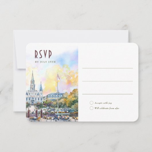 New Orleans RSVP Wedding Insert Destination 招待状 (正面)