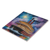 New Orleans Steamboat Riverboat Boat on River タイル (側面)