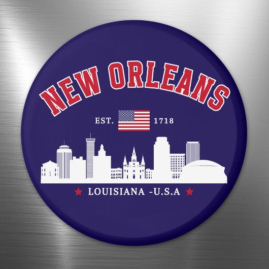 New Orleans Travel Skyline Fridge Magnet マグネット