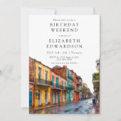 New Orleans Watercolor Birthday Weekend 招待状 (正面)