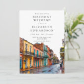 New Orleans Watercolor Birthday Weekend 招待状 (スタンド正面)