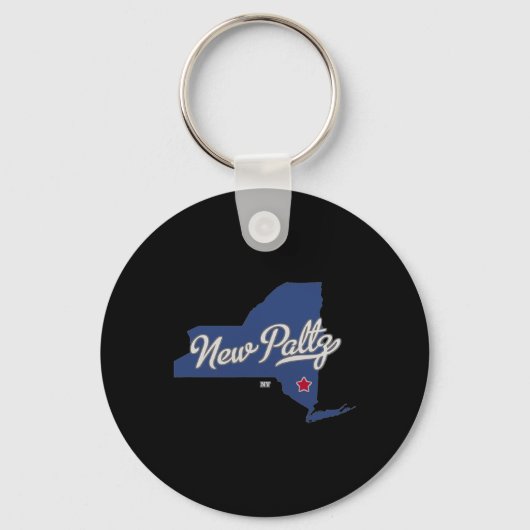 New Paltz New York Ny Map キーホルダー (正面)