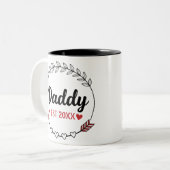 New Parents Daddy Personalized established year ツートーンマグカップ (正面左)